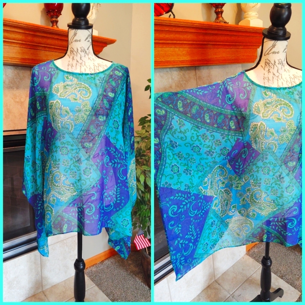 Susan Graver M Semi Sheer Top or Swim Cover!